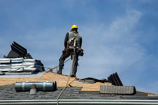 Professional Gutter Installation technician working in Denmark, ME
